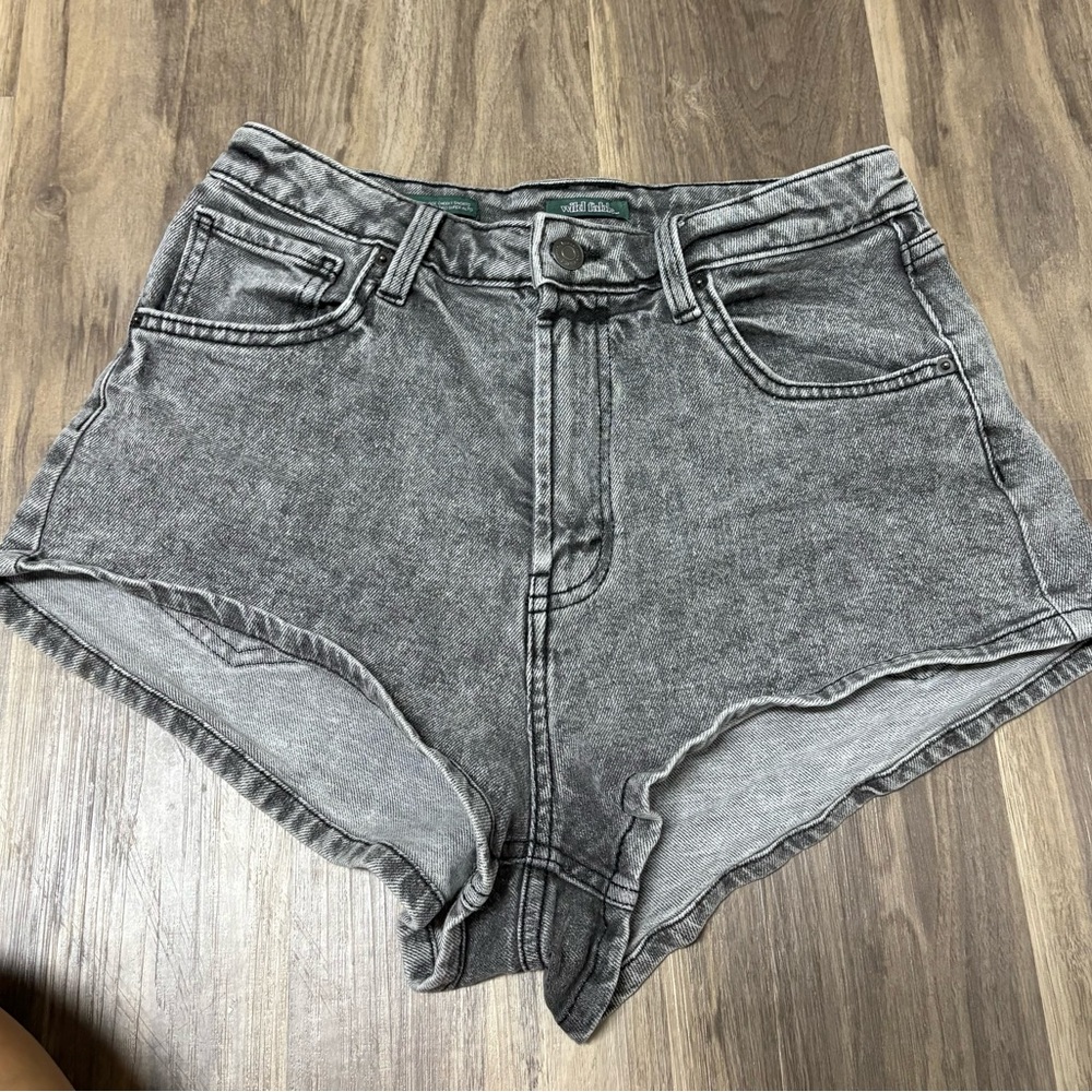 Wild Fable Gray Jean Shorts High-Waisted Distressed
